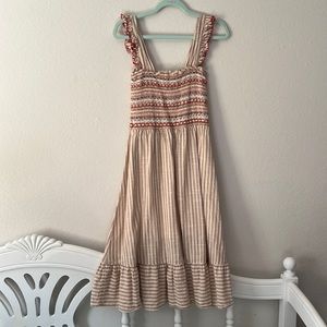 Striped Brown and White dress.